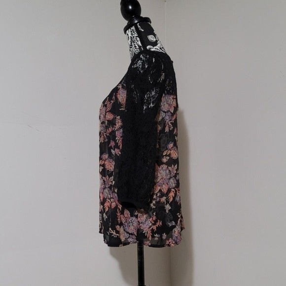 Soprano Floral Lace flowy blouse boho top S - Picture 3 of 11